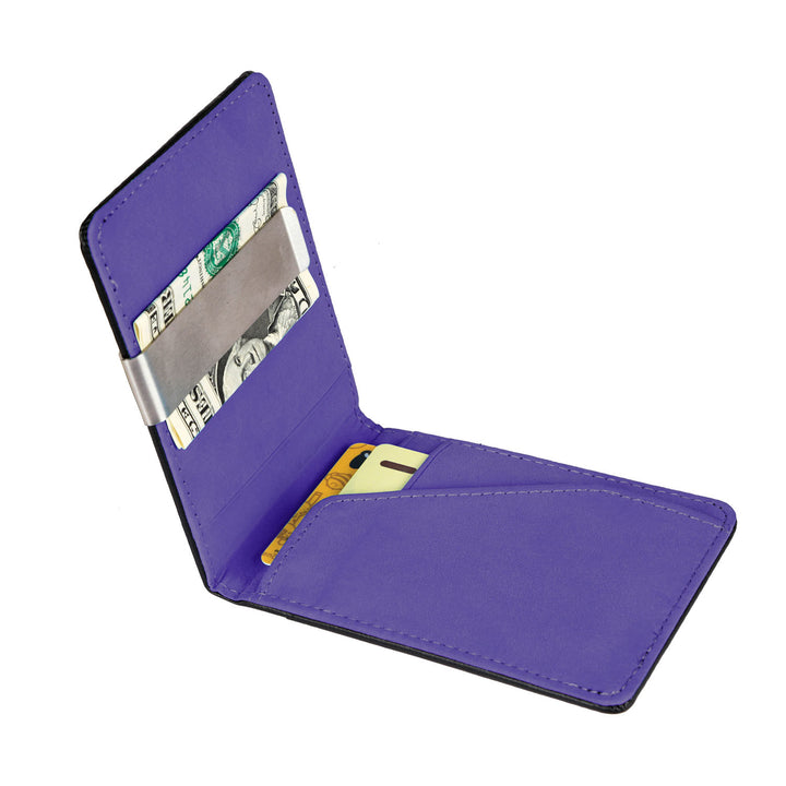 Unisex PU Leather Wallet RFID Blocking Slim Bifold Credit Card Holder with Money Clip Image 10