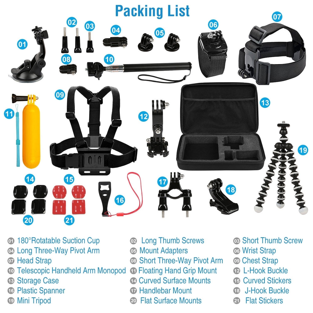 26 In 1 Camera Accessories Kit Fit For GoPro Hero Series Image 2