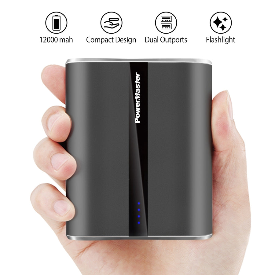 12000mAh Portable Charger with Dual USB Ports 3.1A Output Power Bank Ultra Compact External Battery Pack Image 1