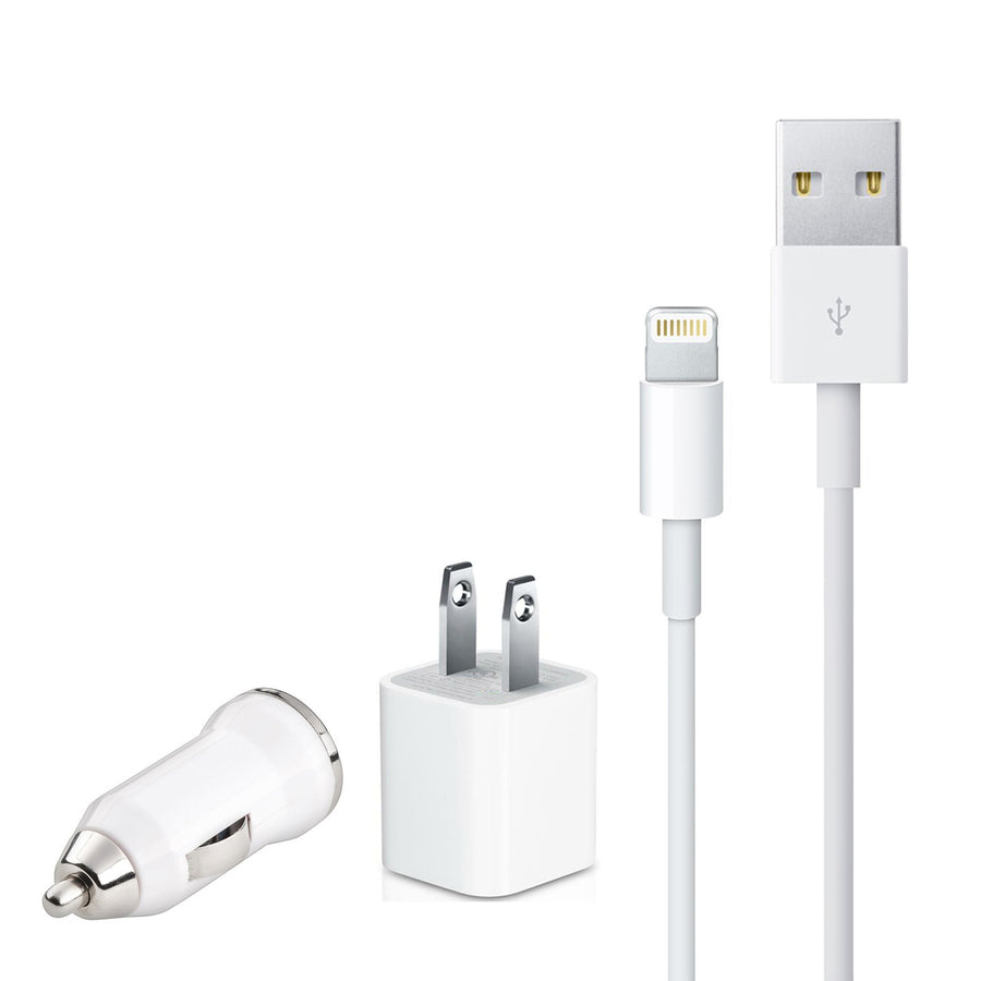 1 Car Charger 1 Wall Charger 2 Cable for iPhone 5 iTouch 5 iPod Nano 7 Image 1