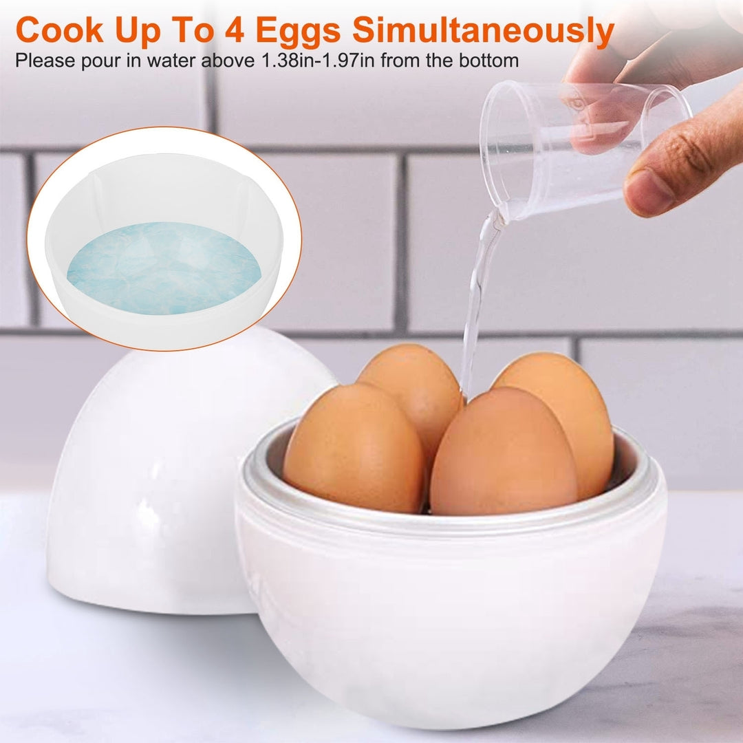 Microwave Egg Boiler Soft Medium Hard Egg Steamer Ball Shape Cooker up to 4 Eggs Dishwasher Safe Image 3