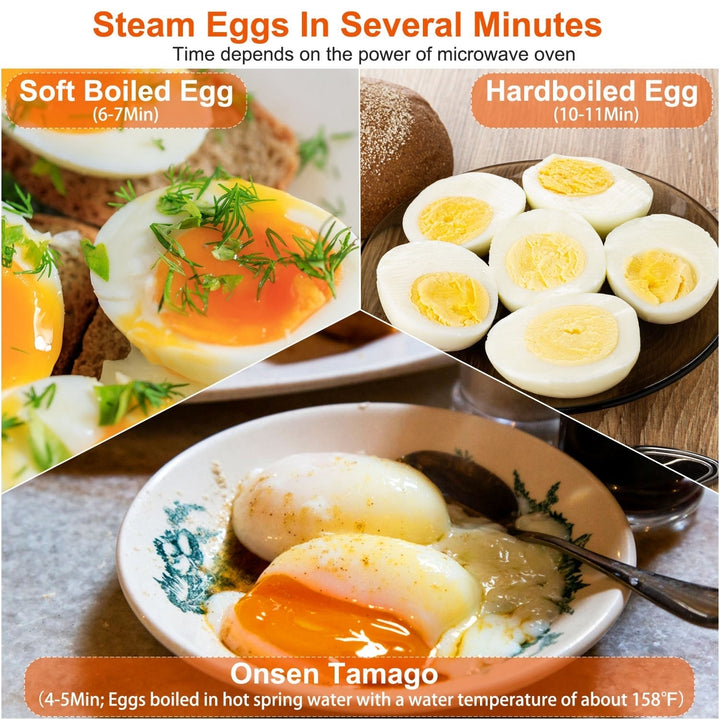 Microwave Egg Boiler Soft Medium Hard Egg Steamer Ball Shape Cooker up to 4 Eggs Dishwasher Safe Image 6