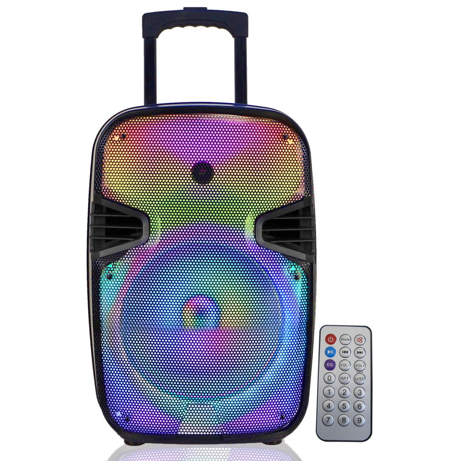 Technical Pro 1500 Watts Rechargeable 12" Two way Bluetooth Loudspeaker with SD USB 1/4 Microphone Inputs,LED Visual Image 1