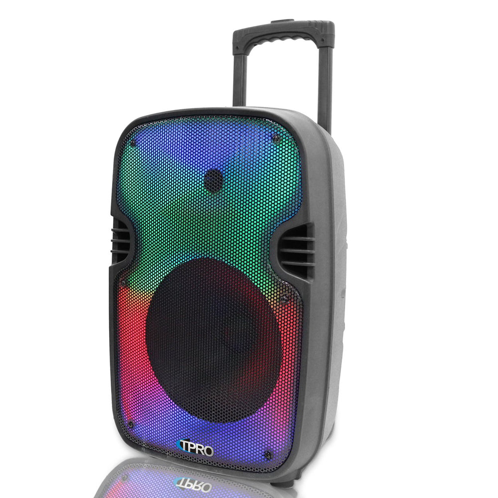 Technical Pro 1500 Watts Rechargeable 12" Two way Bluetooth Loudspeaker with SD USB 1/4 Microphone Inputs,LED Visual Image 2