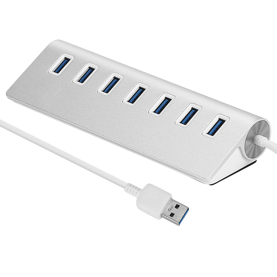 7Port USB 3.0 Hub Portable Super Speed USB Data Hub with 1ft USB 3.0 Cable for Windows Linux Mac Devices Image 1