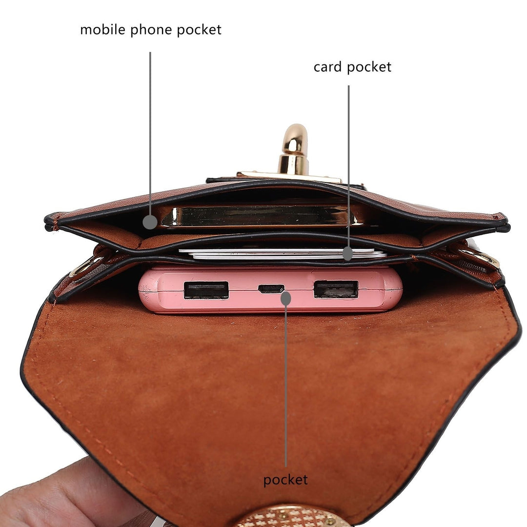 Havana Vegan Leather Smartphone Crossbody Handbag by Mia K Image 12