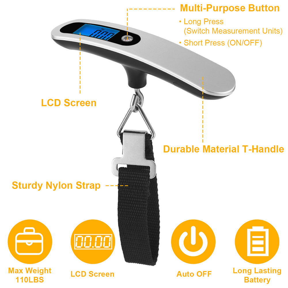 Portable Digital Luggage Scale 50kg 10g LCD Hanging Luggage Scale Electronic Digital Weight Scale for Travel Household Image 2