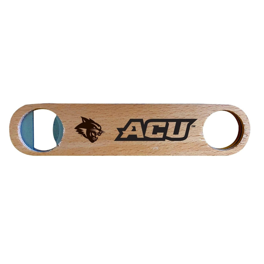 Abilene Christian University NCAA Elegant Laser-Etched Wooden Bottle Opener - Collegiate Bar Accessory Image 1