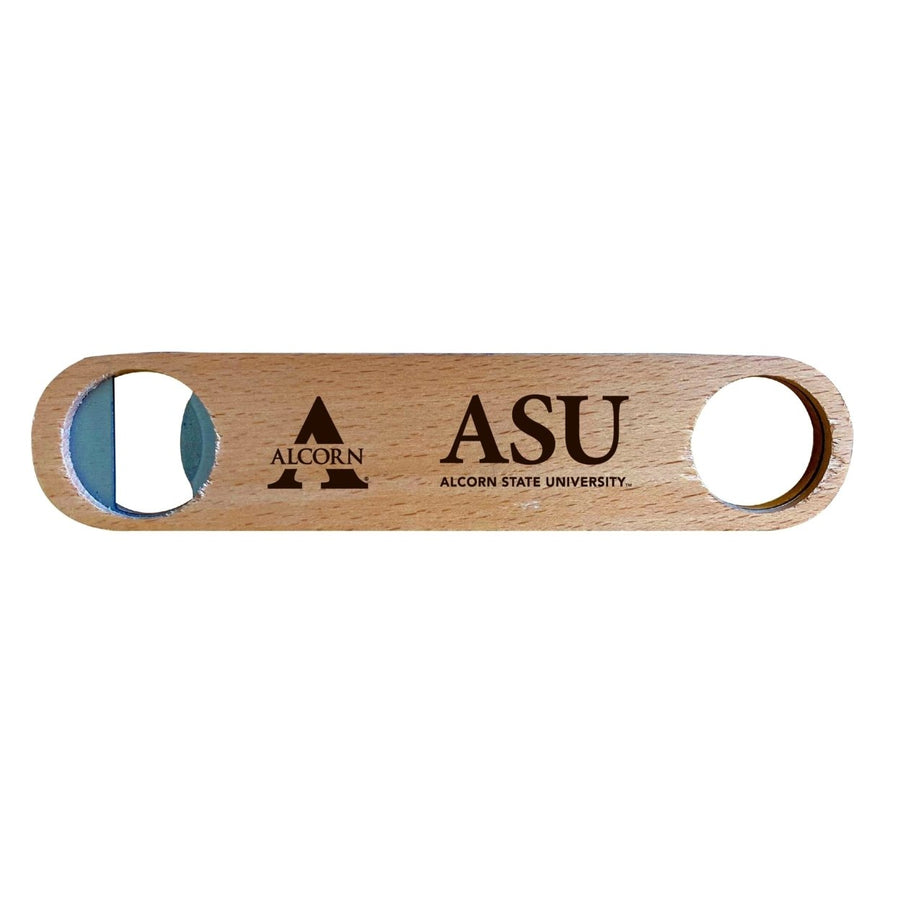 Alcorn State Braves NCAA Elegant Laser-Etched Wooden Bottle Opener - Collegiate Bar Accessory Image 1