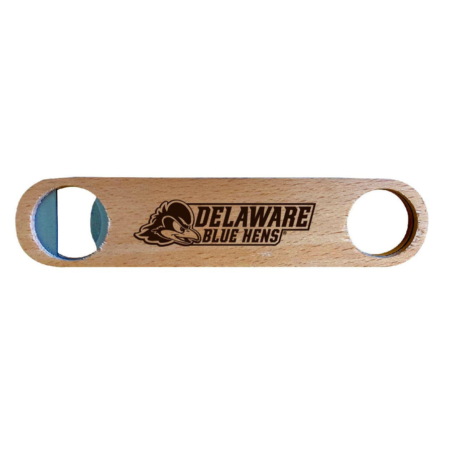 Delaware Blue Hens NCAA Elegant Laser-Etched Wooden Bottle Opener - Collegiate Bar Accessory Image 1