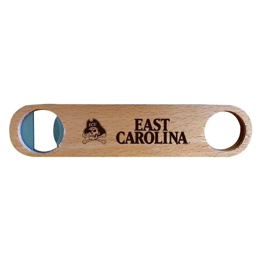East Carolina Pirates NCAA Elegant Laser-Etched Wooden Bottle Opener - Collegiate Bar Accessory Image 1