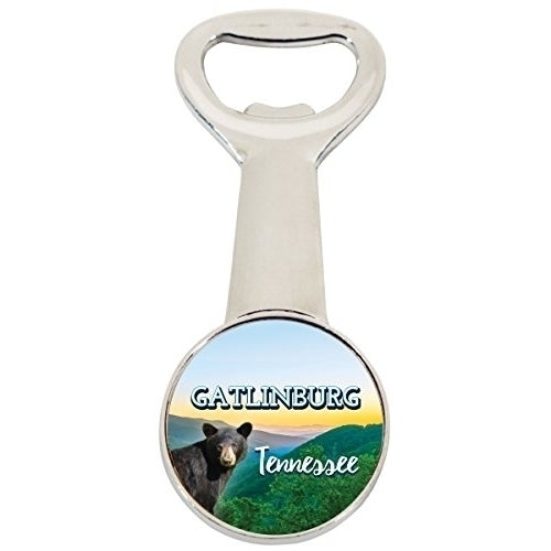 Gatlinburg Tennessee Souvenir Great Smoky Mountains Bear Magnetic Bottle Opener Image 1