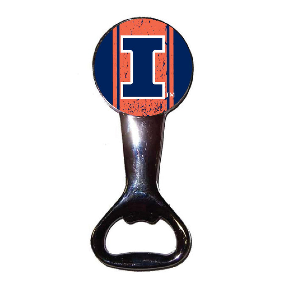 Illinois Fighting Illini Officially Licensed Magnetic Metal Bottle Opener - Tailgate and Kitchen Essential Image 1