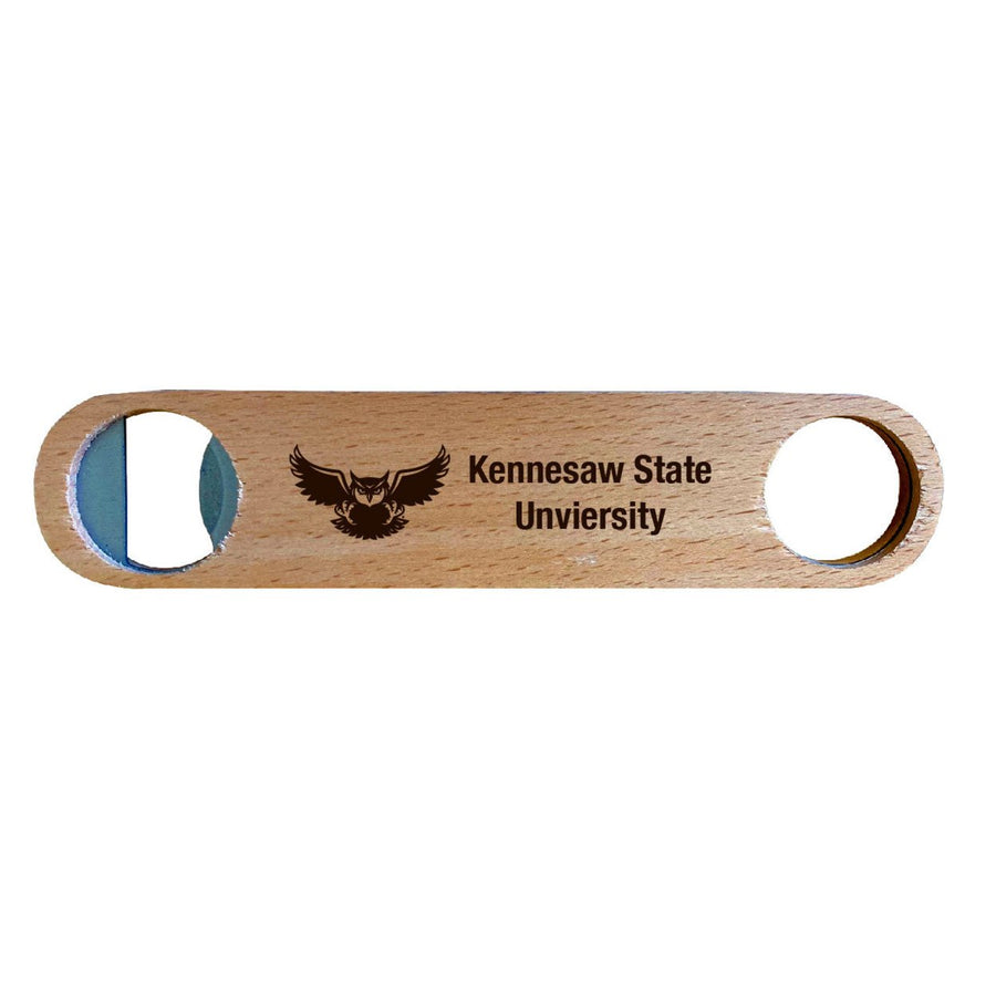 Kennesaw State University NCAA Elegant Laser-Etched Wooden Bottle Opener - Collegiate Bar Accessory Image 1