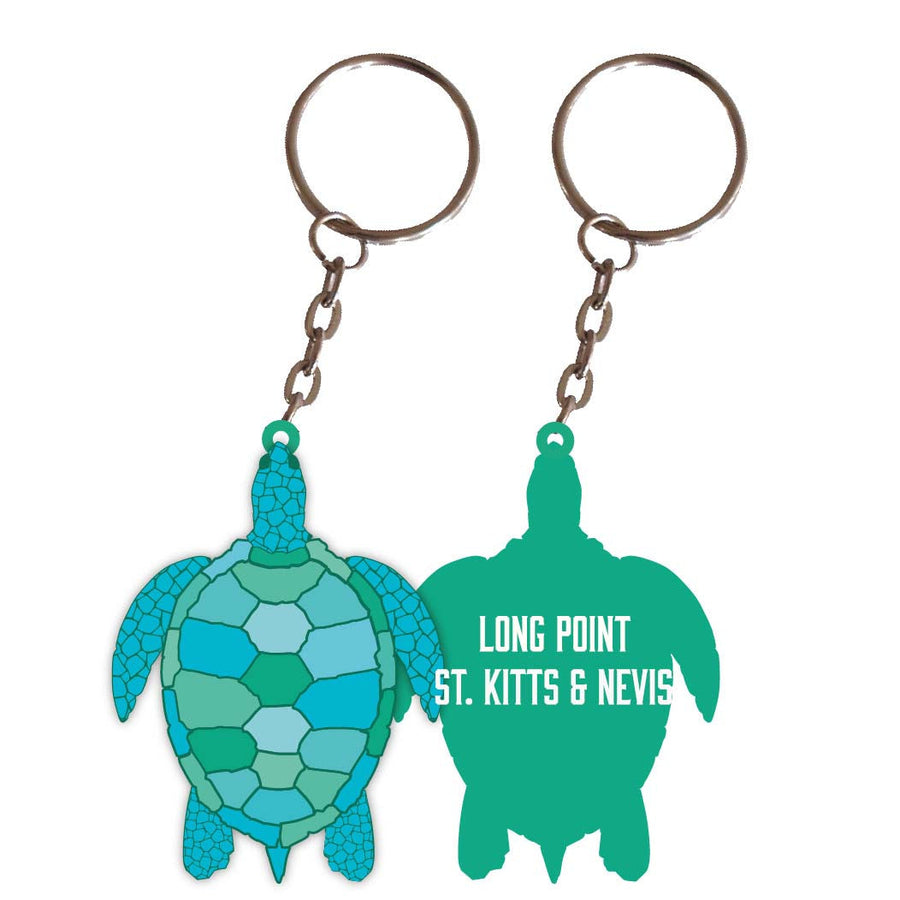 Long Point St. Kitts and Nevis Turtle Metal Keychain Image 1