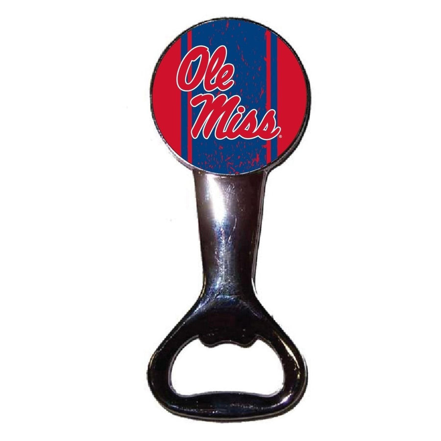 Mississippi Rebels "Ole Miss" Officially Licensed Magnetic Metal Bottle Opener - Tailgate and Kitchen Essential Image 1