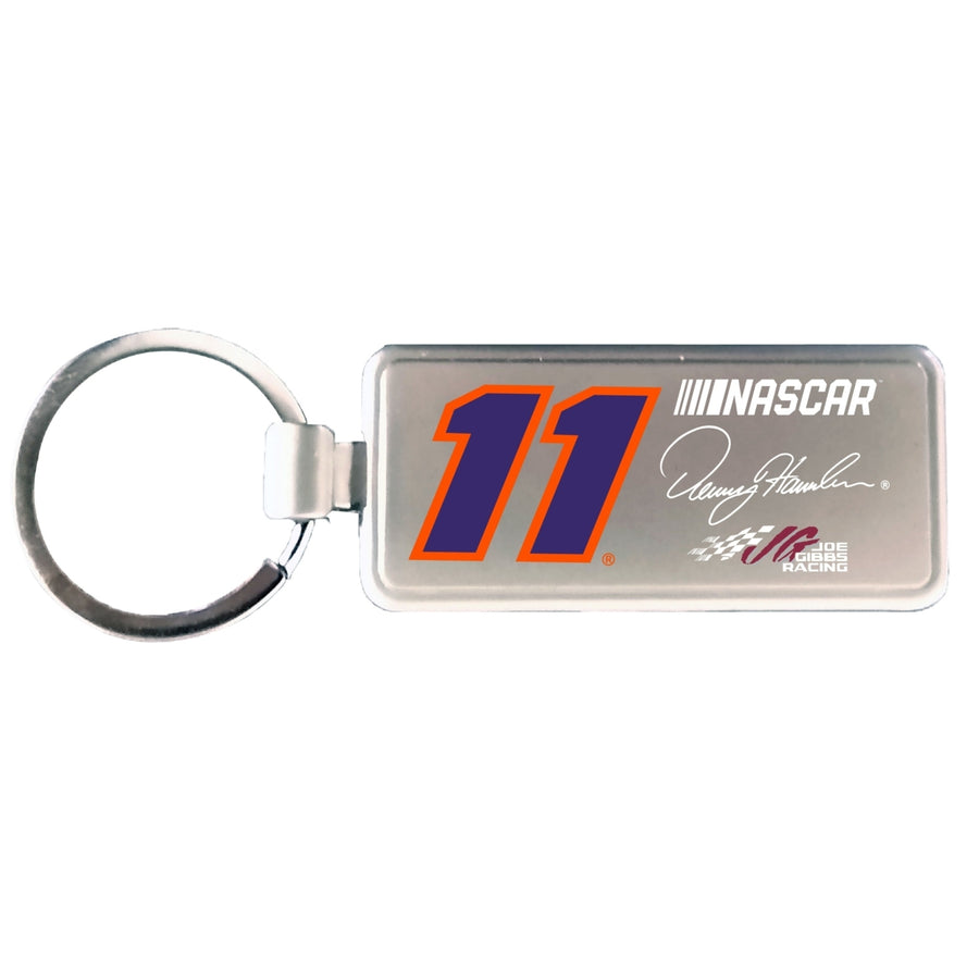 R and R Imports DH Denny Hamlin 11 NASCAR Metal Keychain Image 1