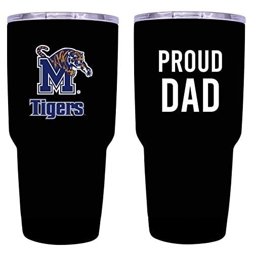 R and R Imports Memphis Tigers Proud Dad 24 oz Insulated Stainless Steel Tumblers Black. Image 1