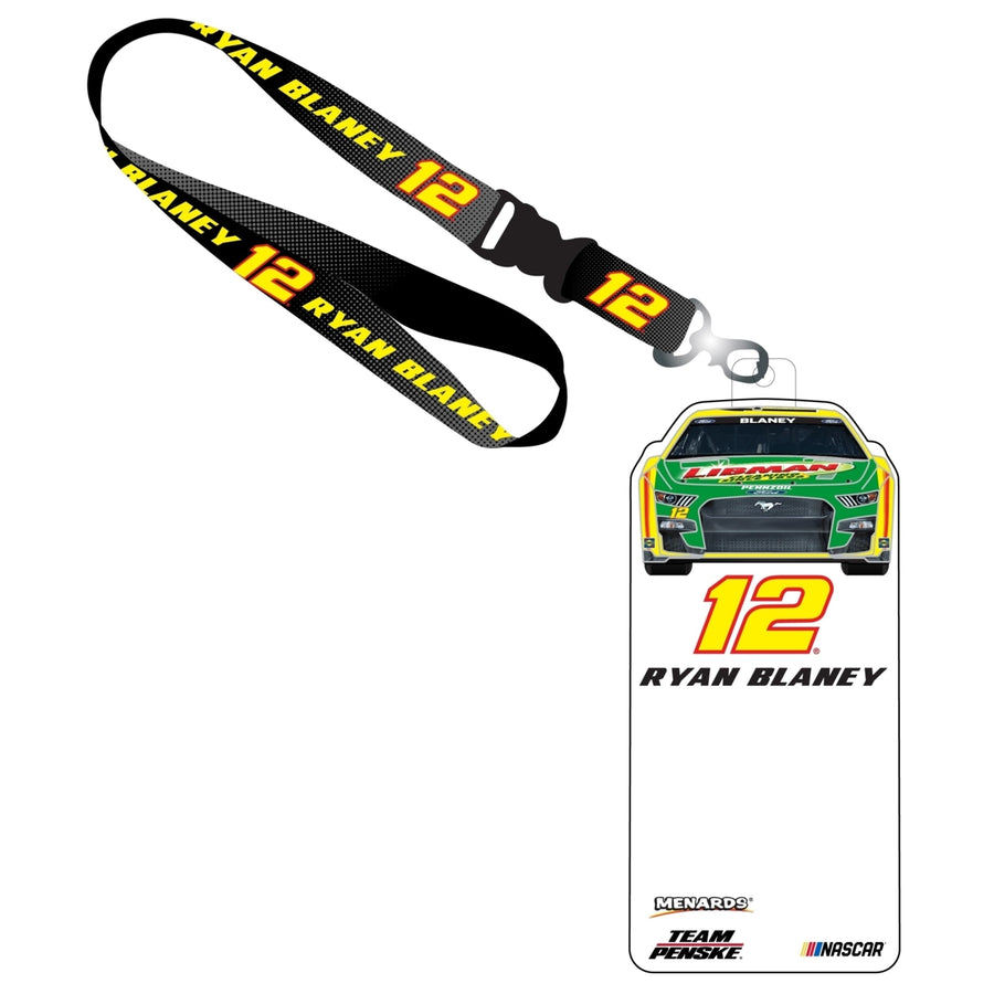 R and R Imports Ryan Blaney 12 Nascar Credential Holder with Lanyard  for 2022 Image 1