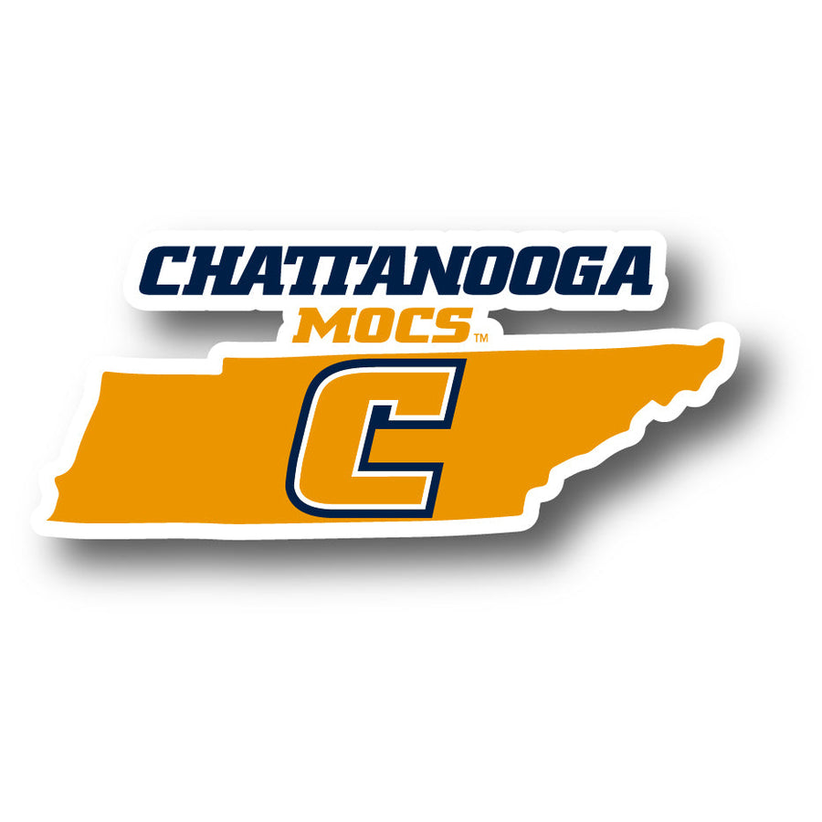 University of Tennessee at Chattanooga 4-Inch State Shape NCAA Vinyl Decal Sticker for FansStudentsand Alumni Image 1