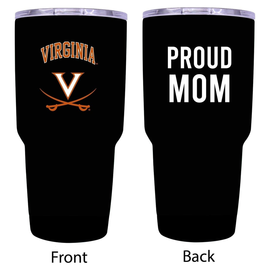 Virginia Cavaliers Proud Mom 24 oz Insulated Stainless Steel Tumbler - Black Image 1