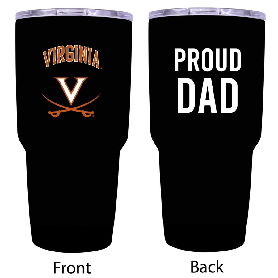 Virginia Cavaliers Proud Dad 24 oz Insulated Stainless Steel Tumbler Black Image 1