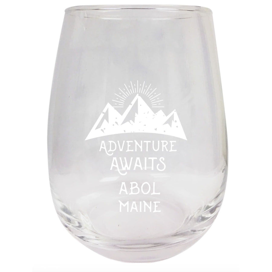 Maine Engraved Stemless Wine Glass Duo Image 1