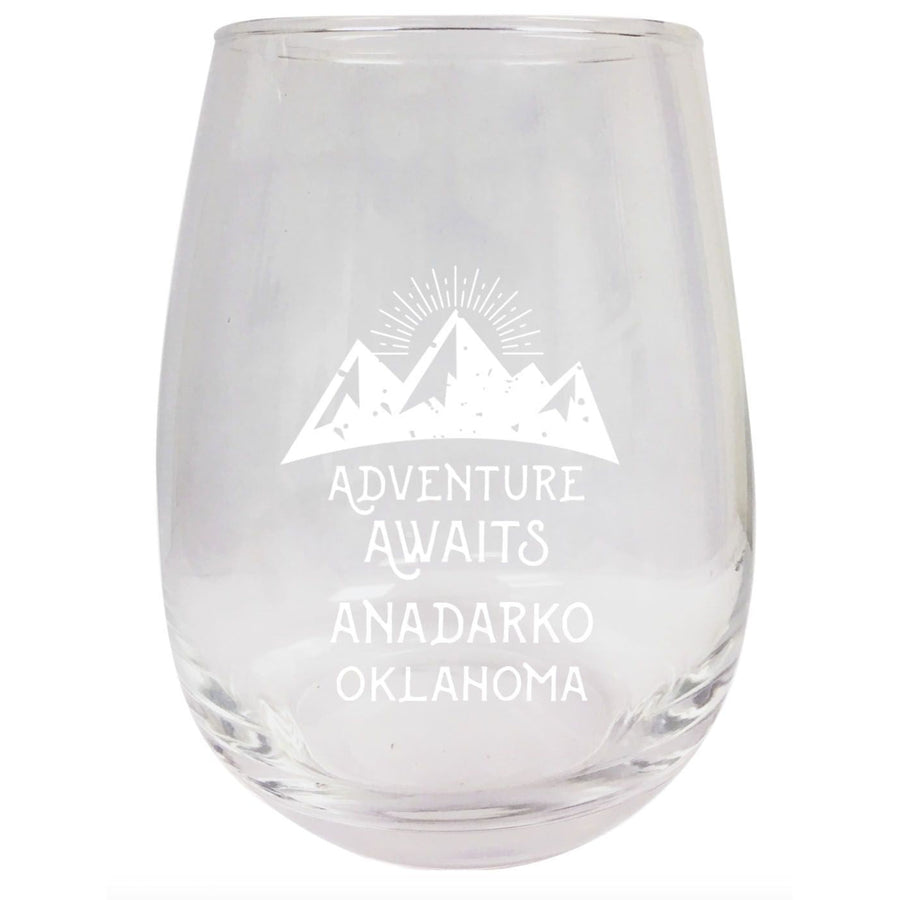 Oklahoma Engraved Stemless Wine Glass Duo Image 1
