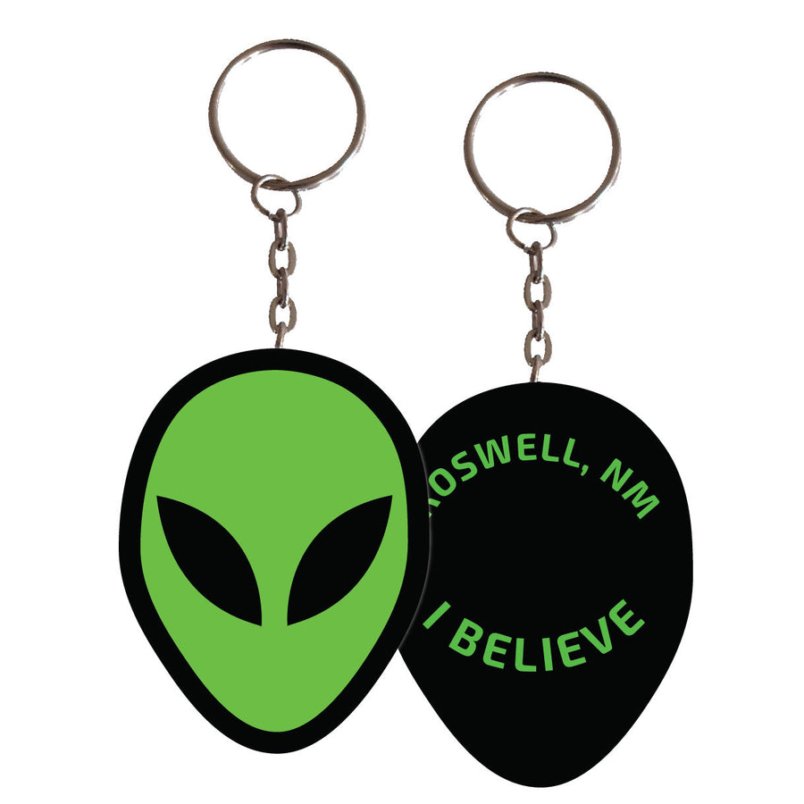 Roswell  Mexico Alien I Believe Metal Keychain Image 1