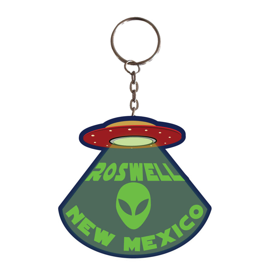 Roswell  Mexico Alien UFO Spaceship I Believe Metal Keychain Image 1