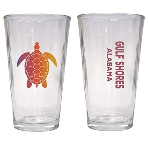 Gulf Shores Alabama Souvenir 16 oz Pint Glass Turtle Design Image 1