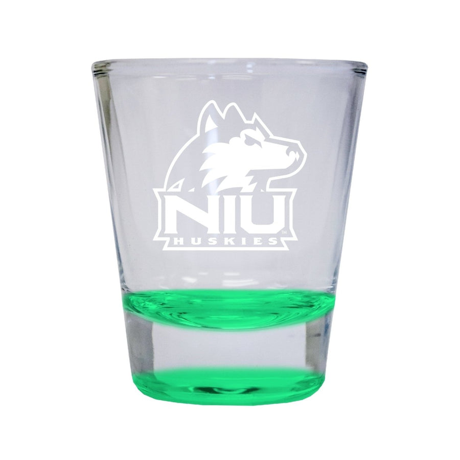 NCAA Northern Illinois Huskies Collectors 2oz Laser-Engraved Spirit Shot Glass Green Image 1
