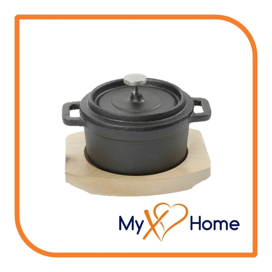 0.3 Qt Round Cast Iron w/Handles and Wooden Base by MyXOHome Image 1