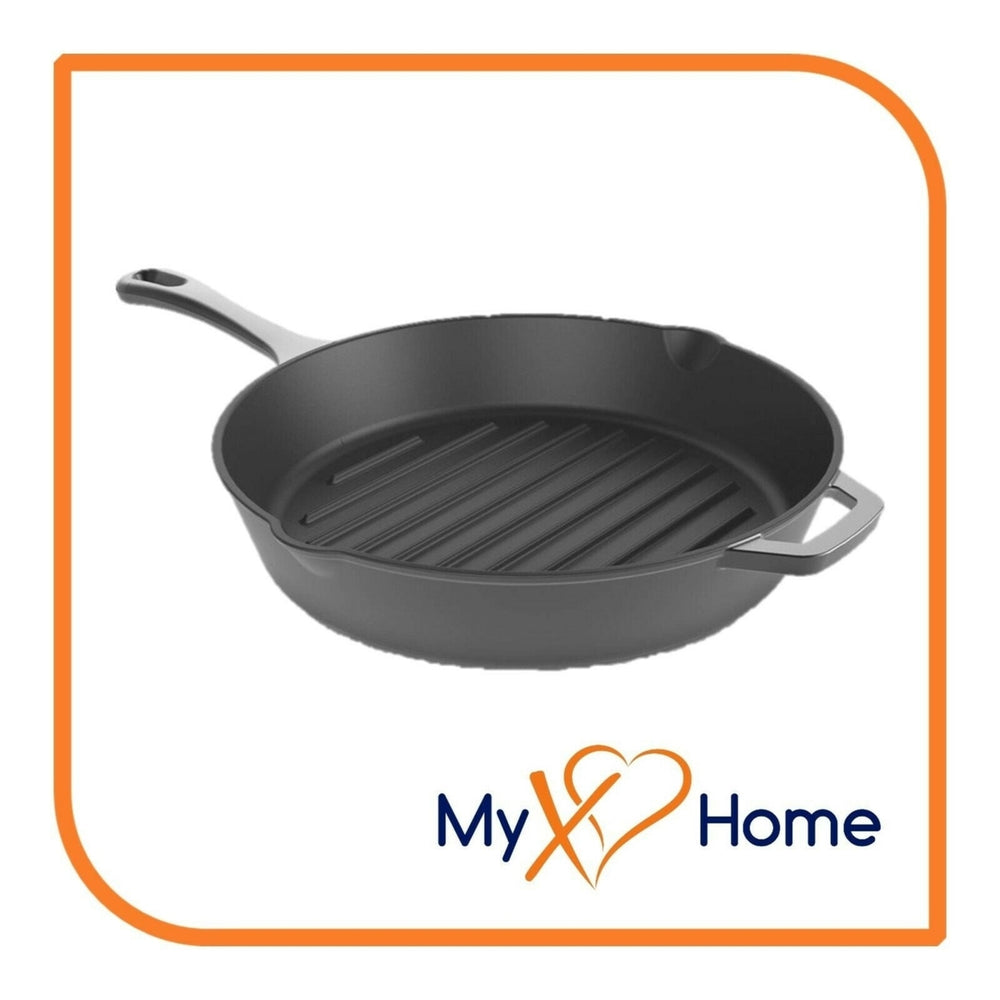 10 1/4" Pre-Seasoned Cast Iron Grill Pan by MyXOHome Image 2