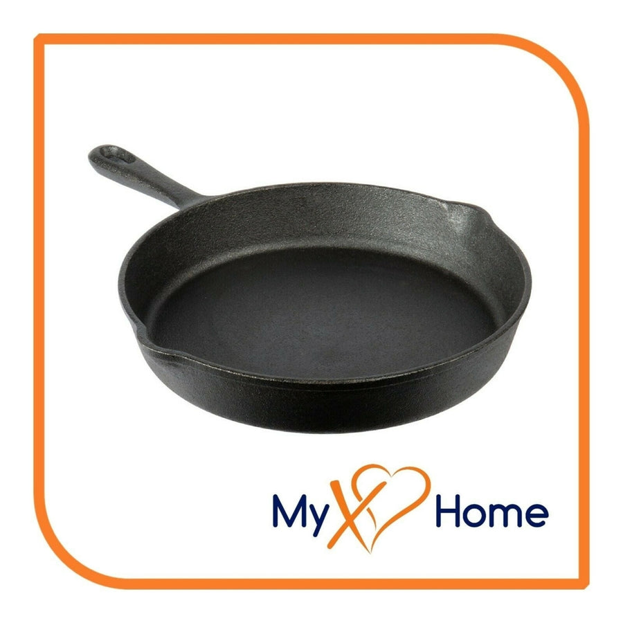 10" Round Cast Iron Frying Pan / Skillet with Handle by MyXOHome Image 1