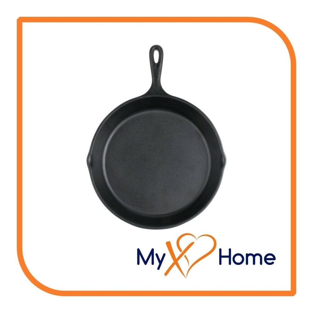 10" Round Cast Iron Frying Pan / Skillet with Handle by MyXOHome Image 2