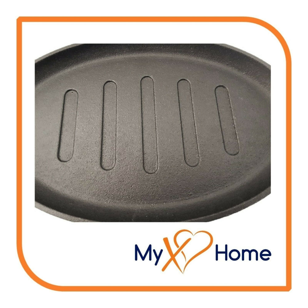 10.5" x 6.5" Oval Cast Iron Steak Plate / Skillet by MyXOHome Image 2