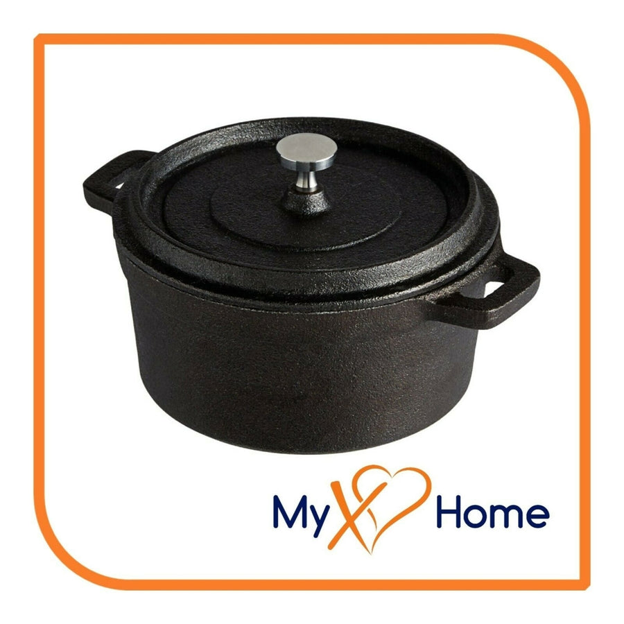 16 oz. Pre-Seasoned Mini Cast Iron Pot with Cover by MyXOHome Image 1
