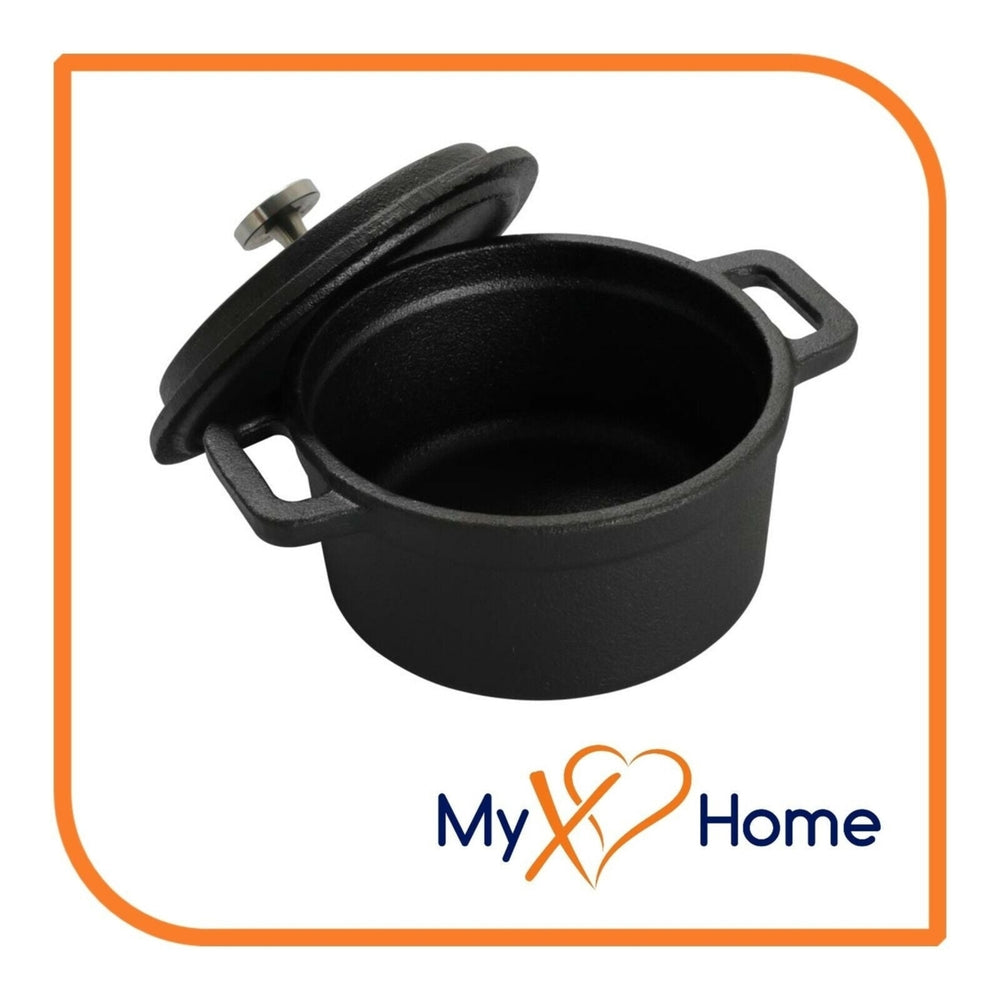 16 oz. Pre-Seasoned Mini Cast Iron Pot with Cover by MyXOHome Image 2