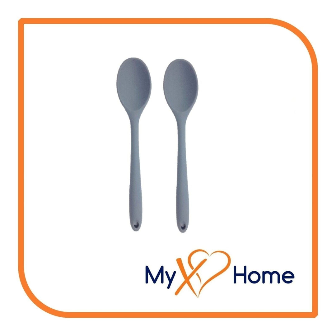 8" Gray Silicone Spoon by MyXOHome (124 or 6 Spoons) Image 3