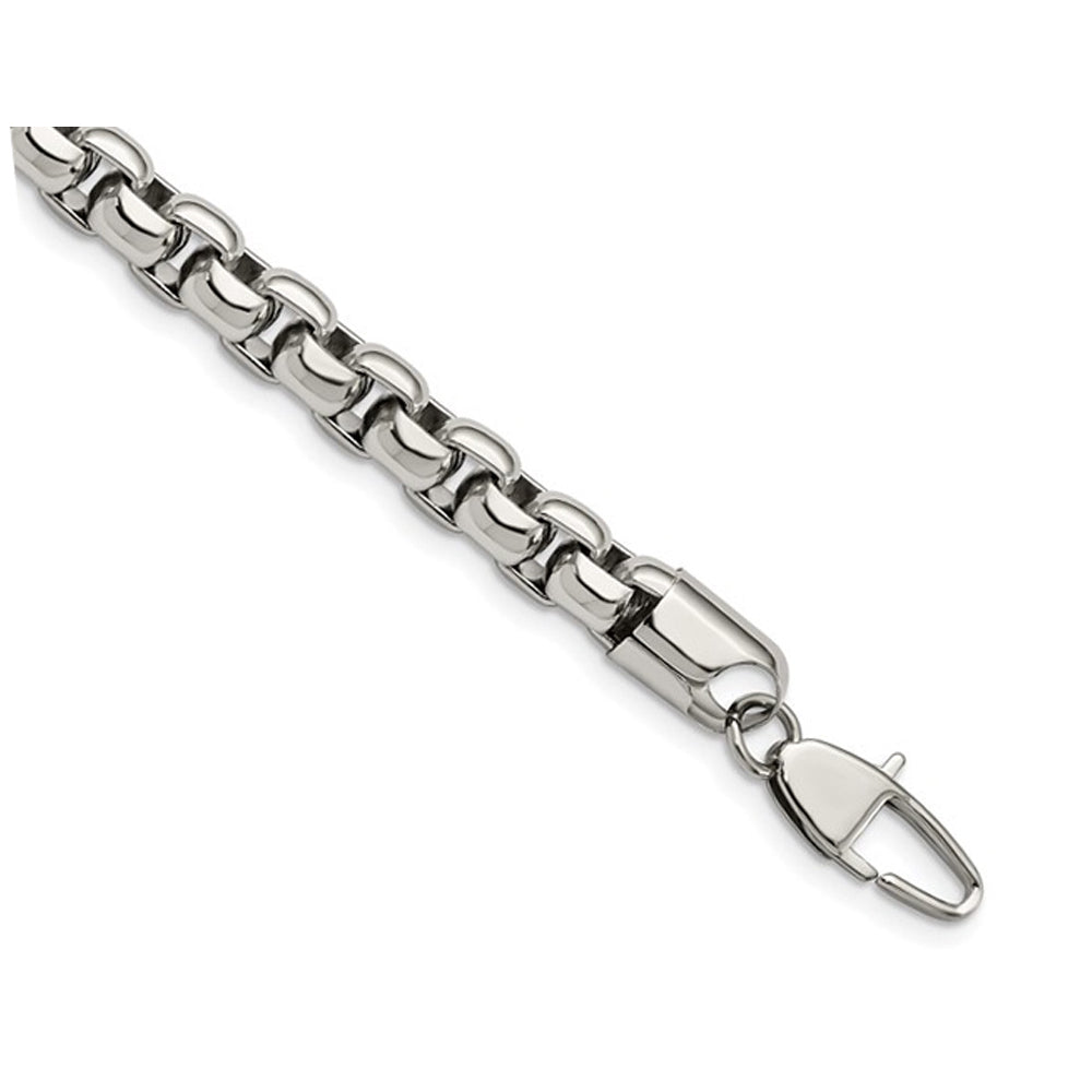 Mens Stainless Steel Box Bracelet - 9 Inches Image 2