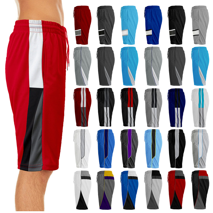 4-Pack: Mens Active Moisture-Wicking Mesh Performance Shorts (S-2XL) Image 1
