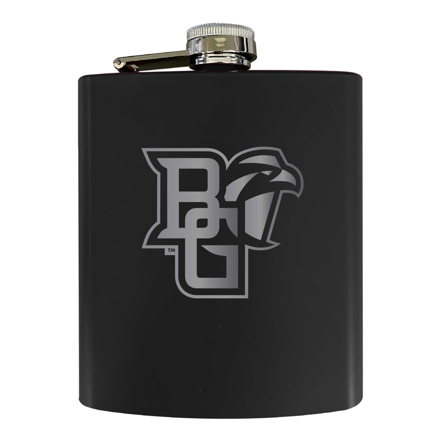 Bowling Green Falcons Stainless Steel Etched Flask 7 oz - Officially LicensedChoose Your ColorMatte Finish Image 1