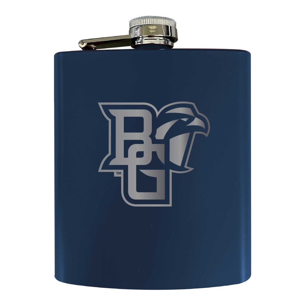 Bowling Green Falcons Stainless Steel Etched Flask 7 oz - Officially LicensedChoose Your ColorMatte Finish Image 2