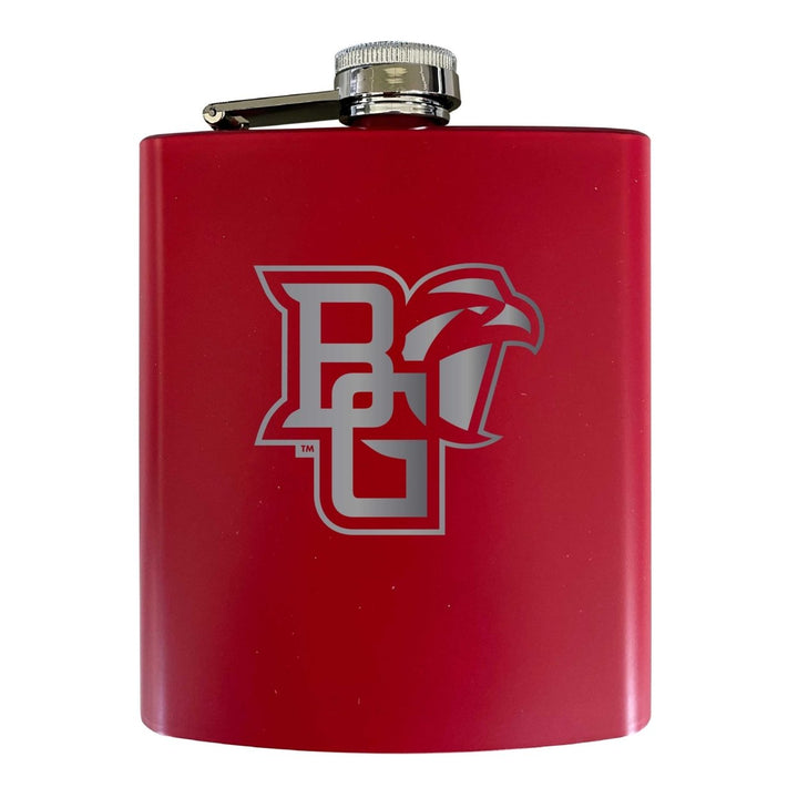 Bowling Green Falcons Stainless Steel Etched Flask 7 oz - Officially LicensedChoose Your ColorMatte Finish Image 1
