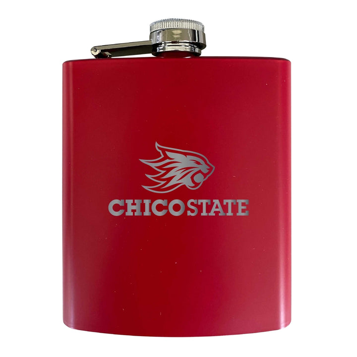 California State UniversityChico Stainless Steel Etched Flask 7 oz - Officially LicensedChoose Your ColorMatte Finish Image 3