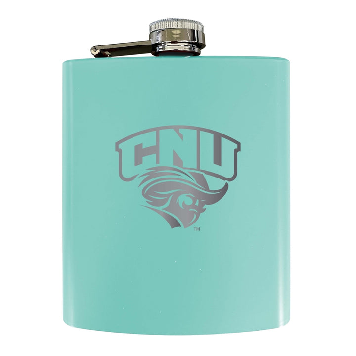 Christopher Newport Captains Stainless Steel Etched Flask 7 oz - Officially LicensedChoose Your ColorMatte Finish Image 4