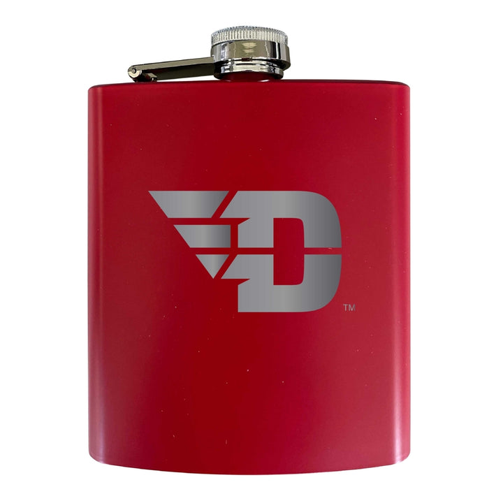 Dayton Flyers Stainless Steel Etched Flask 7 oz - Officially LicensedChoose Your ColorMatte Finish Image 3