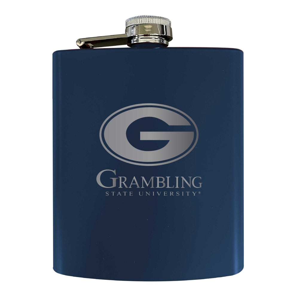 Grambling State Tigers Stainless Steel Etched Flask 7 oz - Officially LicensedChoose Your ColorMatte Finish Image 2