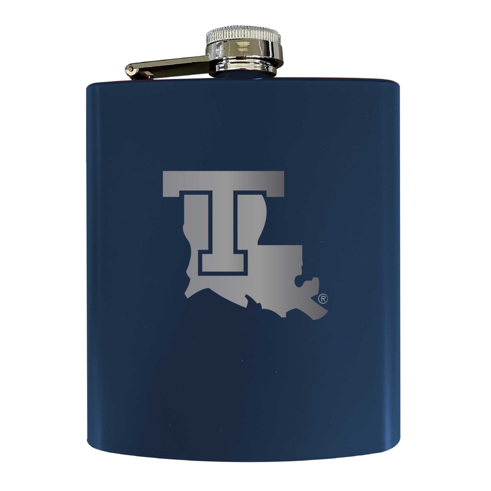 Louisiana Tech Bulldogs Stainless Steel Etched Flask 7 oz - Officially LicensedChoose Your ColorMatte Finish Image 2